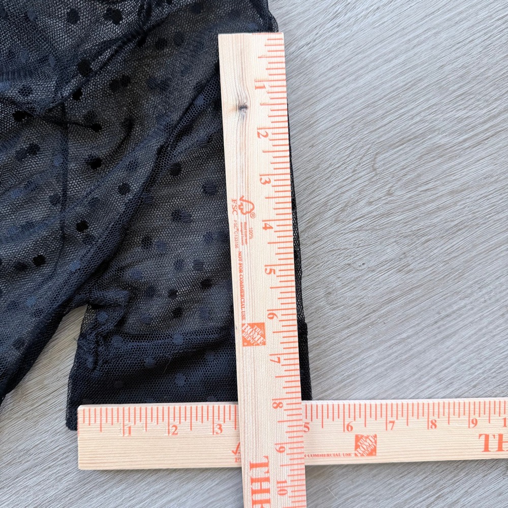 Sheer Black Polka Dot Mesh Midi Dress XS Gothcore Festival Beach Coverup - Picture 9 of 9